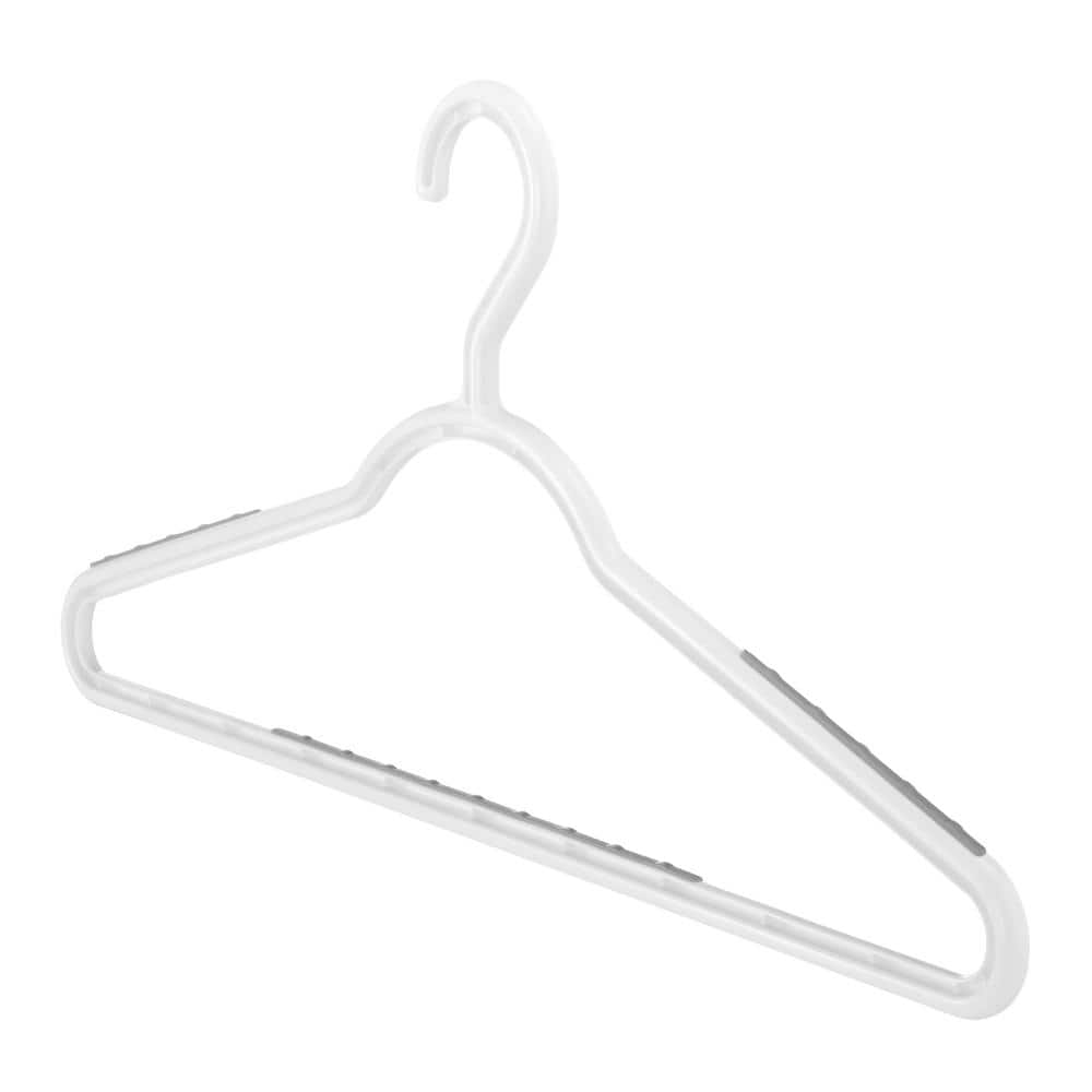White Standard Plastic Hangers - Space Saving Durable Tubular
