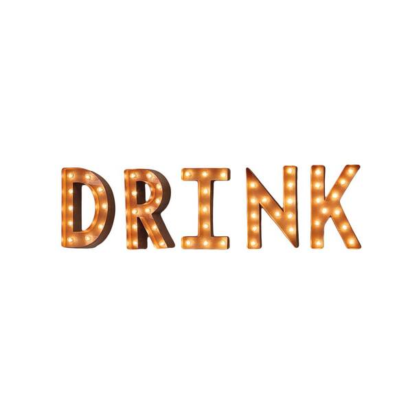 TrekShops 70 in. W x 12 in. H Small Rusted DRINK Letters Plug-In Marquee Lights