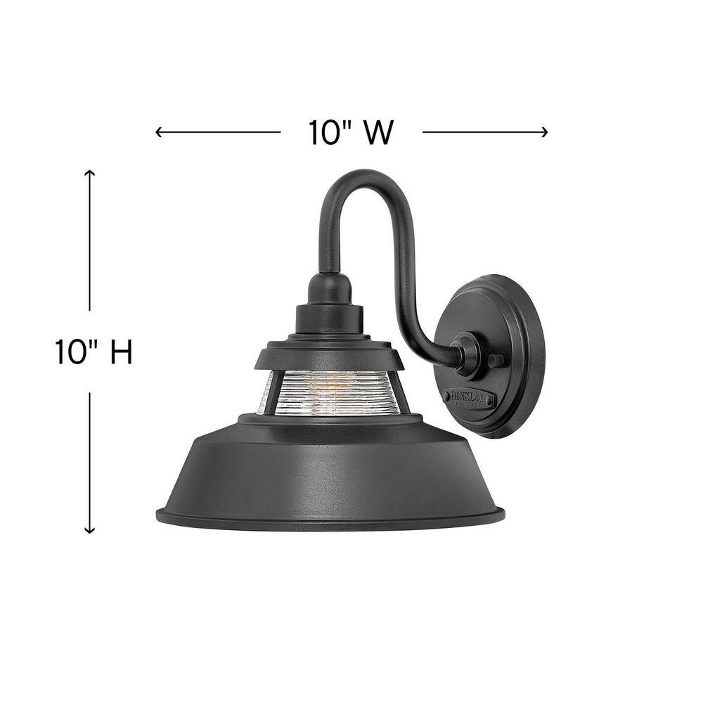 Black Ribbed Glass Outdoor Wall Mount Lantern Light