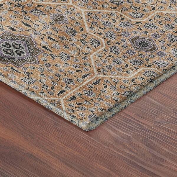 Mayfield Premium Machine Washable Abstract AMF2409 Copper 5 ft. x 7 ft. 6 in. Area Rug
