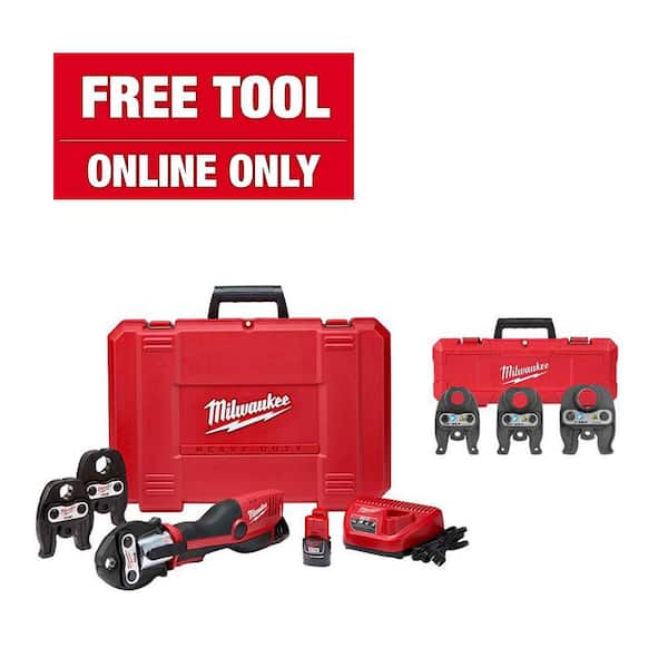 M12 12-Volt Lithium-Ion Force Logic Cordless Press Tool Kit with 1/2 in. to 1 in. Iron Pipe Jaws (6-Jaws Included)