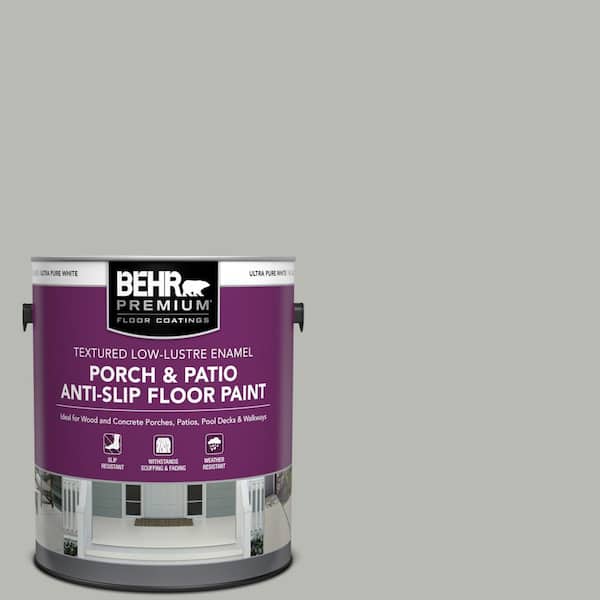 BEHR PREMIUM 1 gal. #PPU18-11 Classic Silver Textured Low-Lustre Enamel Interior/Exterior Porch and Patio Anti-Slip Floor Paint