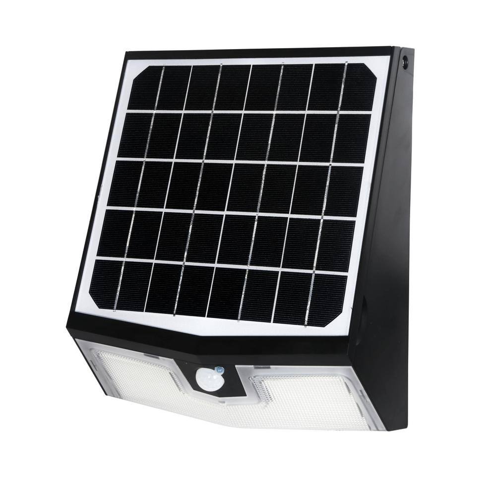 Matte Black Solar LED Outdoor Wall Pack with Motion Sensor