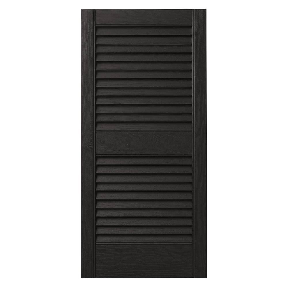 15 in. x 35 in. Open Louvered Polypropylene Shutters Pair in Peppercorn price history on PriceWatchPro