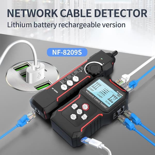 Lukyamzn NF-8209S Ethernet Cable Tester with PoE NCV Cable Length