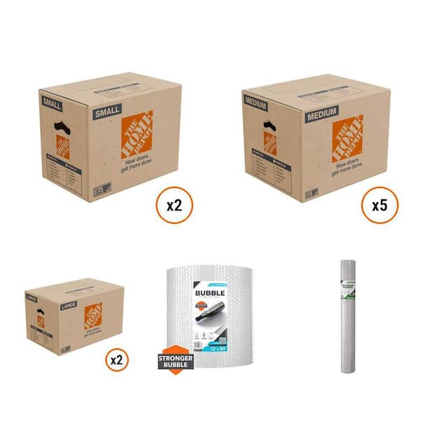 16 in. Box (2-Count), 20 in. Box (5-Count), 26 in. Box (2-Count) with Bubble Cushion and Paper