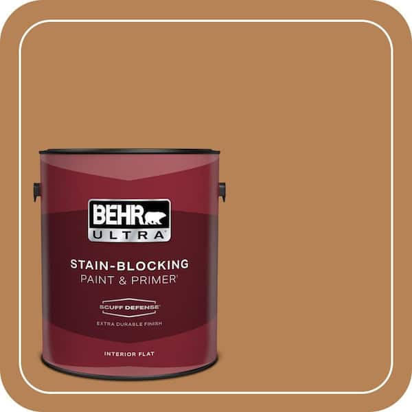 BEHR ULTRA 1 gal. #S250-5 Roasted Cashew Extra Durable Flat Interior Paint & Primer