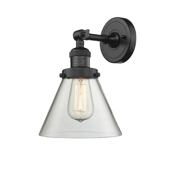 Innovations Cone 1-Light Oil Rubbed Bronze Wall Sconce with Clear Glass Shade