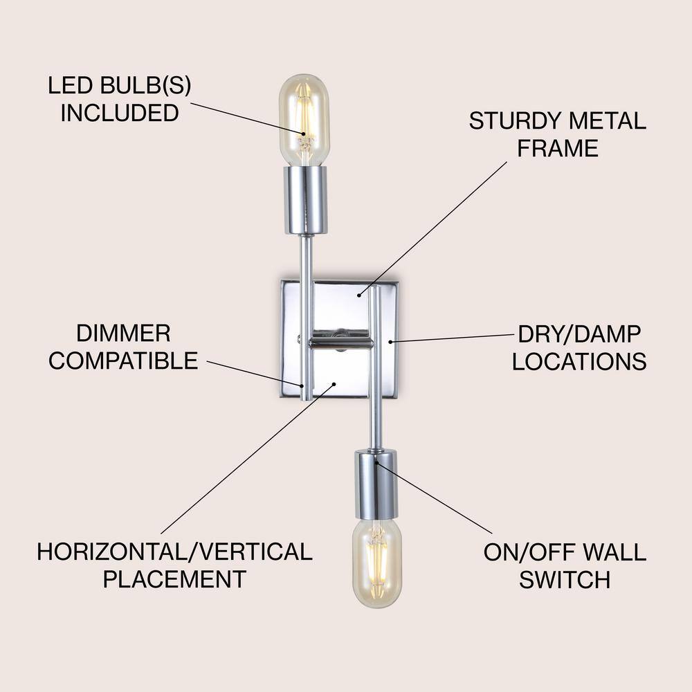 Turing 18.75" Polished Chrome LED Wall Sconce for Modern Homes