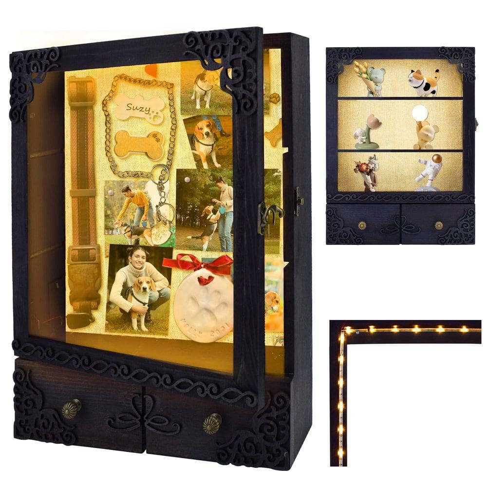 Scotland Shadow Box Black 11 in. x 16 in. Wood Shadow Box TN0030 - The Home Depot