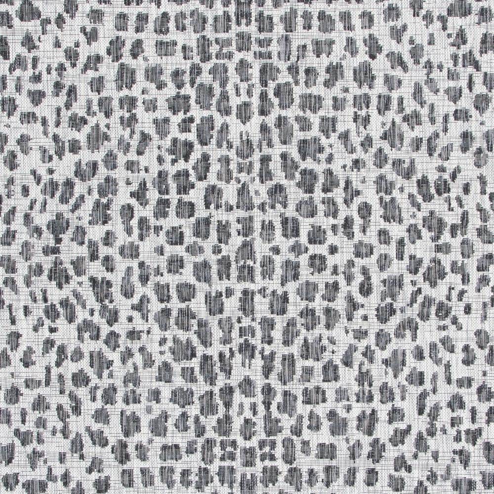 Reversible Round Grey 36" Synthetic Indoor/Outdoor Rug
