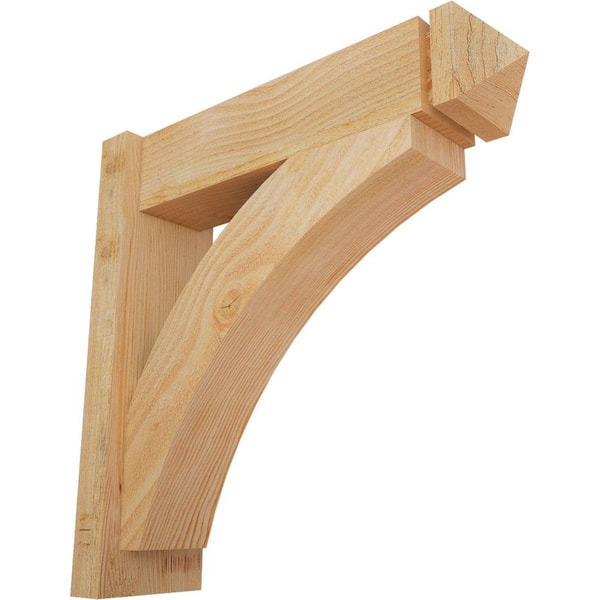 Ekena Millwork 6 in. x 22 in. x 22 in. Douglas Fir Thorton Arts and Crafts Rough Sawn Outlooker