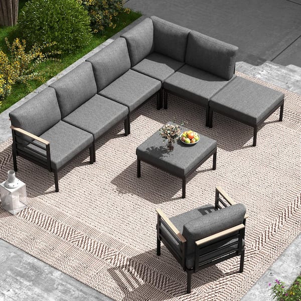 Crestlive Products 8-Piece Aluminum Outdoor Sectional Set