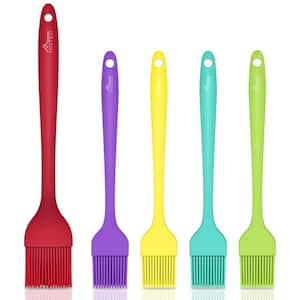 5-Piece Multicolor Cooking Accessories Silicone Heat Resistant Pastry Basting Brushes