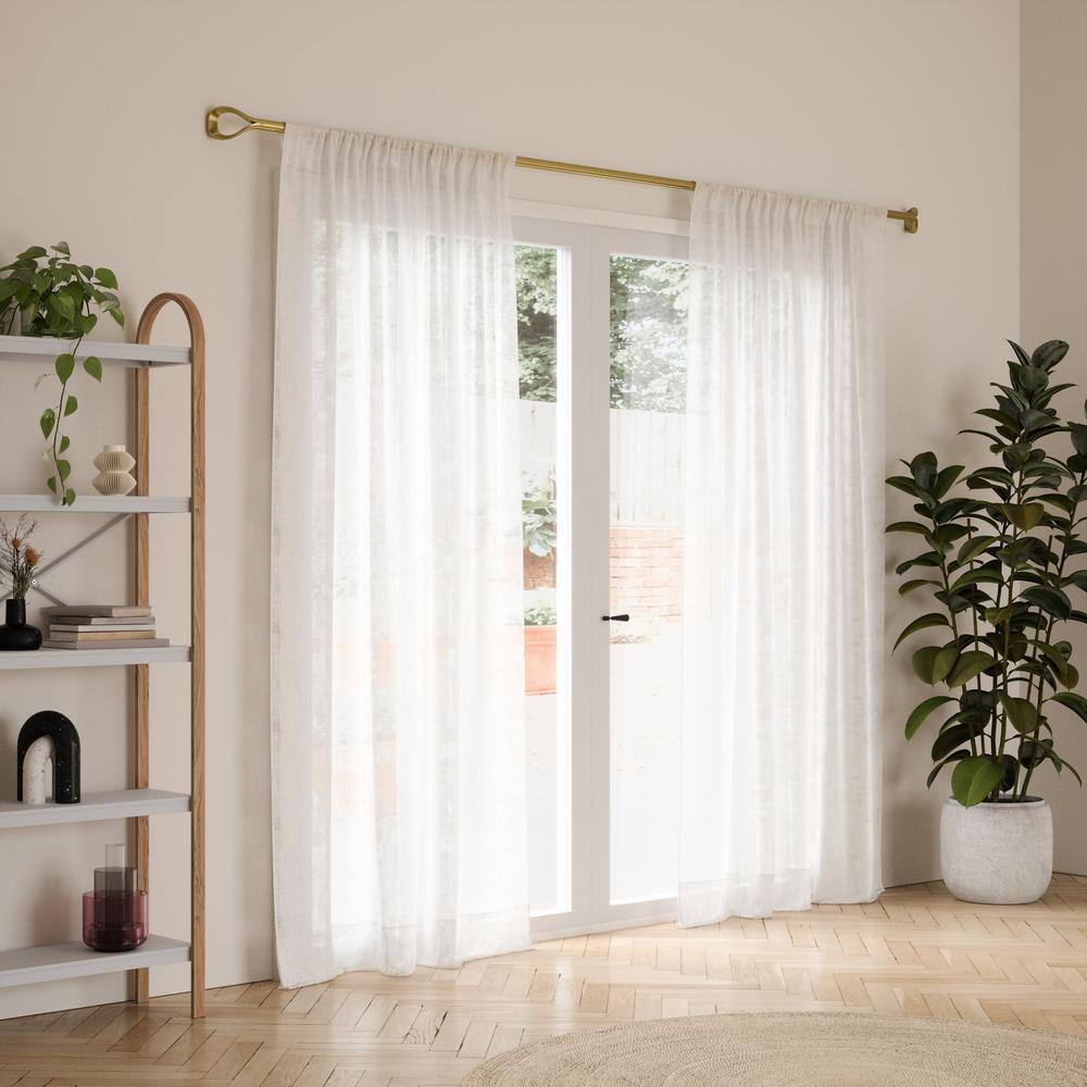 Eco-Friendly Nickel Adjustable Loop Curtain Rod 42-120 Inches