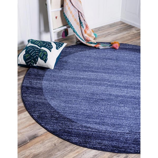 Del Mar Abigail Navy Blue 6' 0 x 6' 0 Round Rug