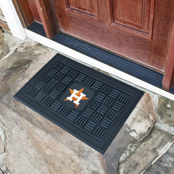 MLB Houston Astros Black 19 in. x 30 in. Vinyl Indoor/Outdoor Door Mat