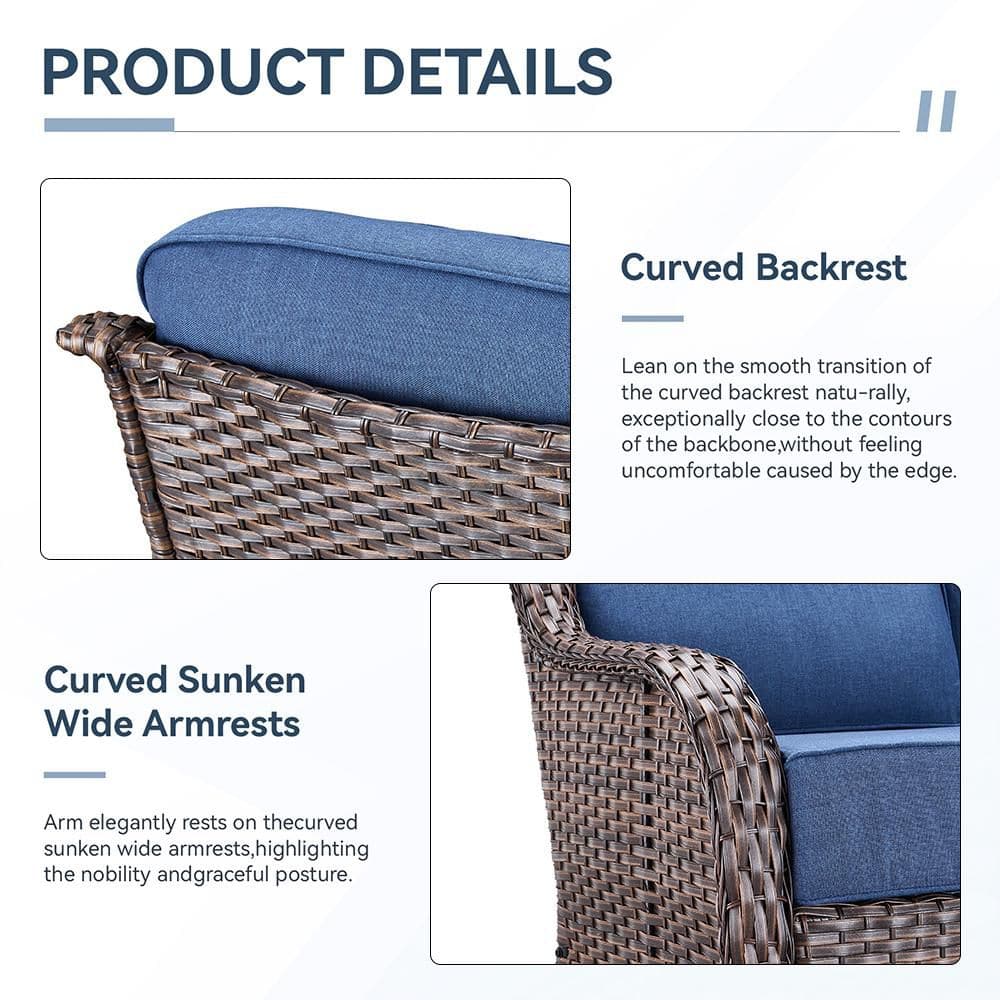 Infographic detailing the curved backrest and wide armrests of the sofa.