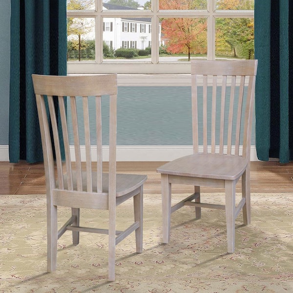Tall Mission Weathered Taupe Gray Dining Chair (Set of 2)