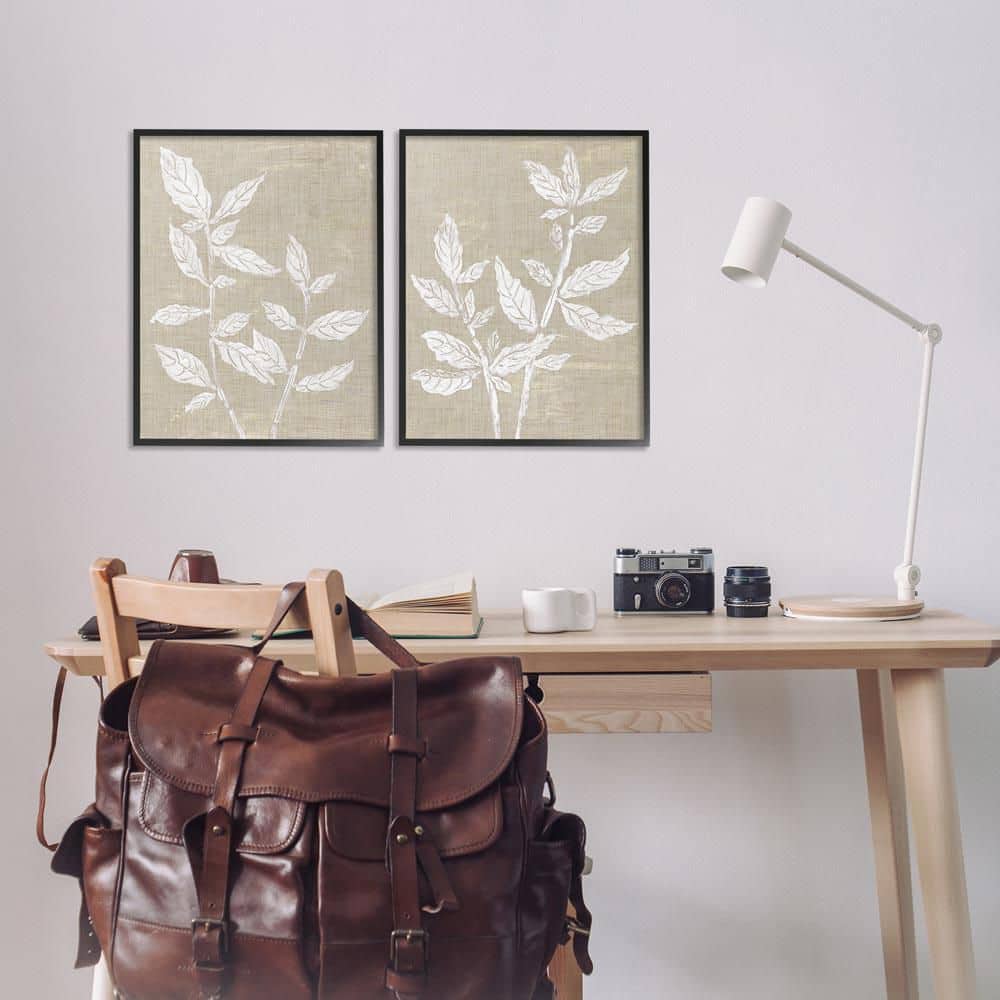 Botanicals on Textile Pattern by Melissa Wang 2 Piece Black Framed Nature Giclee Art Print 20 in. x 16 in. price history on PriceWatchPro