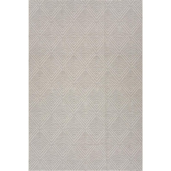 Elarissea Contemporary Grey 5 ft. x 8 ft. Outdoor Area Rug