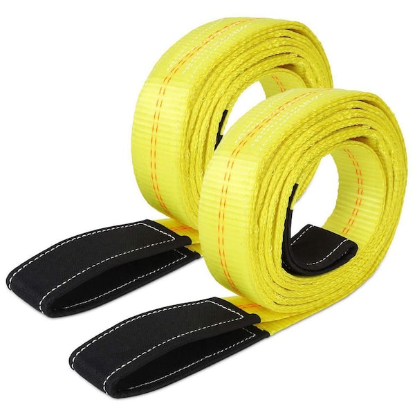 2 in. x 10 ft. Lifting Sling Joist Hanger Straps with 10,000 lbs. Max Vertical Break Strength Capacity, Yellow (2-Pack)