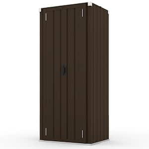 2.5ft. W x 1.83 ft. D Metal Vertical Storage Cabinet Shed with Shelves and Lockable Door Brown (4.55 sq. ft.)