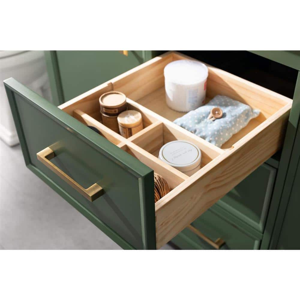 Vogue Green Double Sink Vanity with Carrara White Top