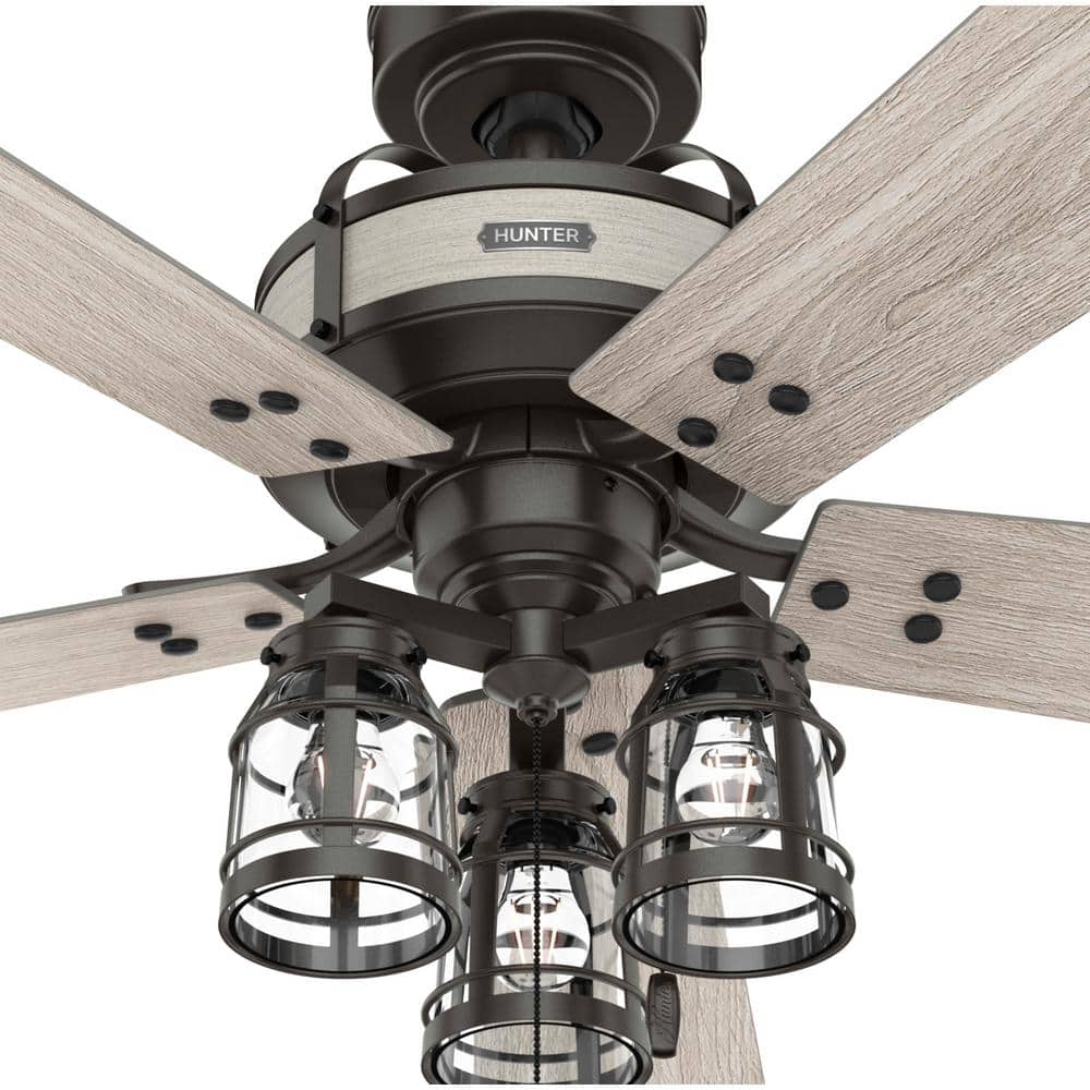 Oakland 52" Noble Bronze and Wood Ceiling Fan with Light Kit
