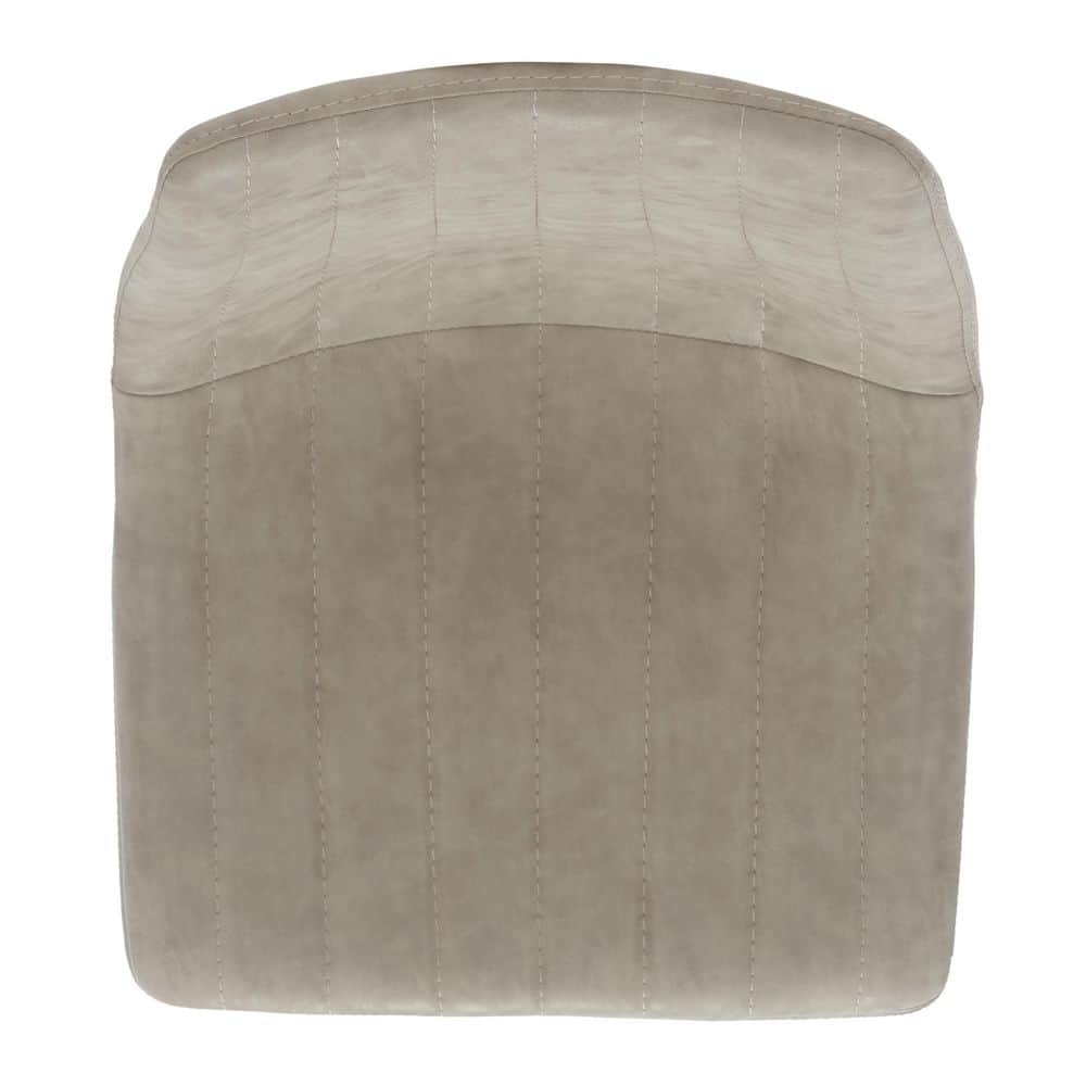 Modern Saddle Style Gray Leather Bar Stool with Metal Base