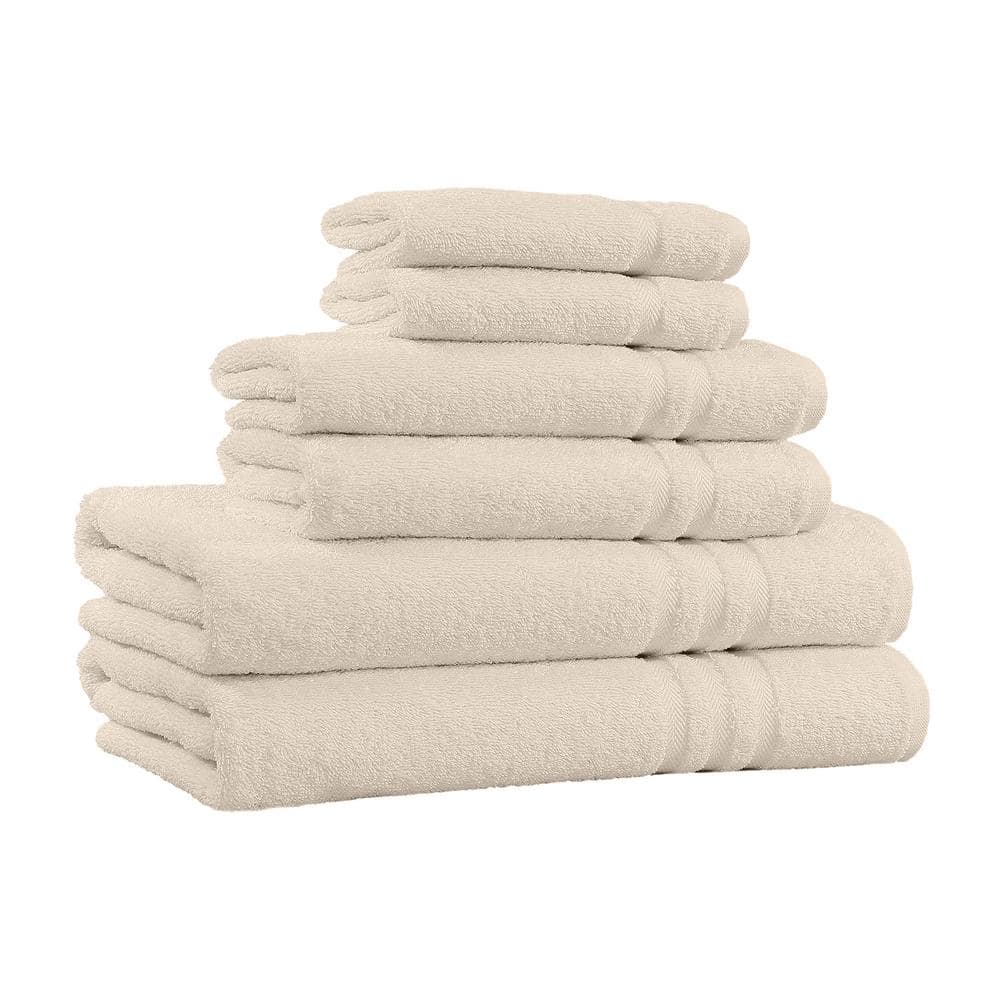 6-Piece Beige Extra Soft 100% Egyptian Cotton Bath Towel Set  6pc-TowelSet-Beige - The Home Depot