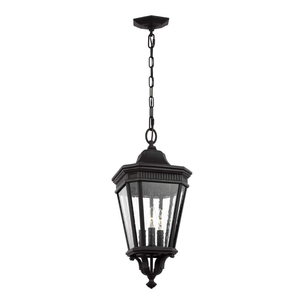 Feiss OL5431BK Cotswold Lane 9.5" 3-Light Outdoor Hanging Lantern in Black