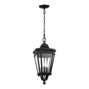Cotswold Lane Black 3-Light Hanging Lantern