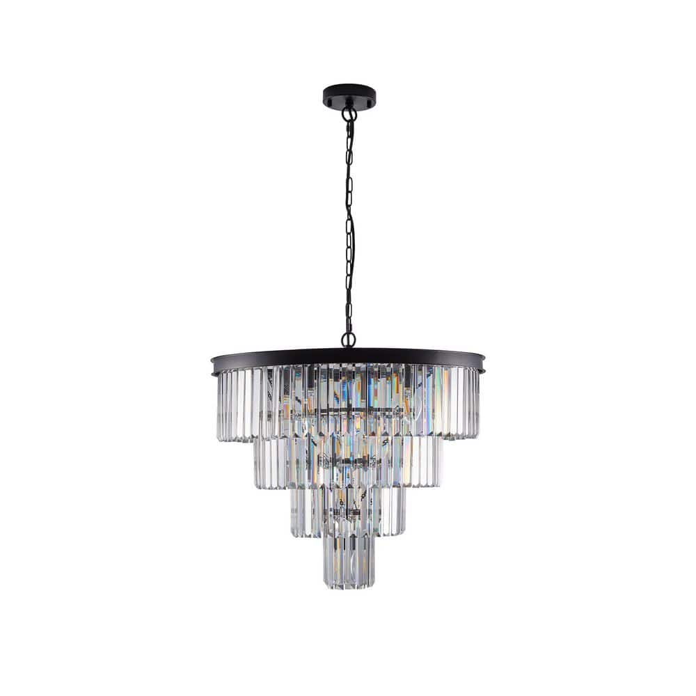 12-Light Black Finish Chandelier for Living Room, Dining Room with No Bulbs included price history on PriceWatchPro