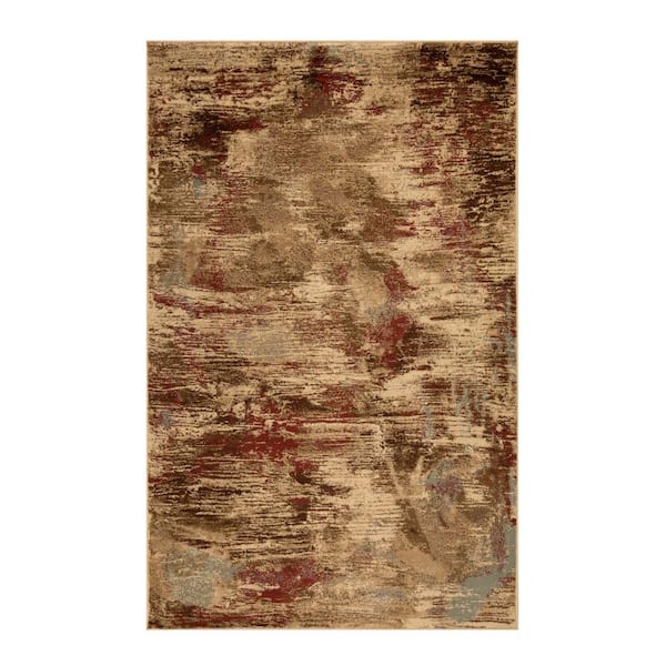 SUPERIOR Kahuna Camel 4 ft. x 6 ft. Modern Abstract Design Indoor Area Rug