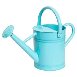 1 Gal. Metal Plant Light Blue Watering Can for Outdoor Plants