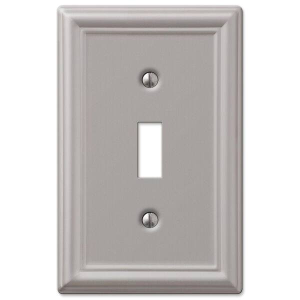 Hampton Bay Ascher Brushed Nickel 1-Gang Toggle Steel Wall Plate (2-Pack)
