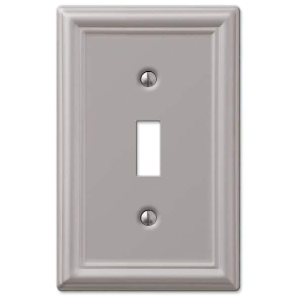 Ascher Brushed Nickel 1-Gang Toggle Steel Wall Plate (2-Pack)