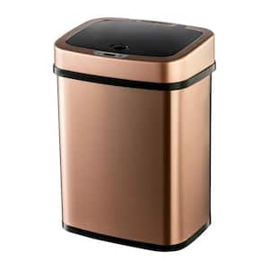 3 Gal. Rose Gold Automatic Touchless Infrared Motion Sensor Metal Trash Can