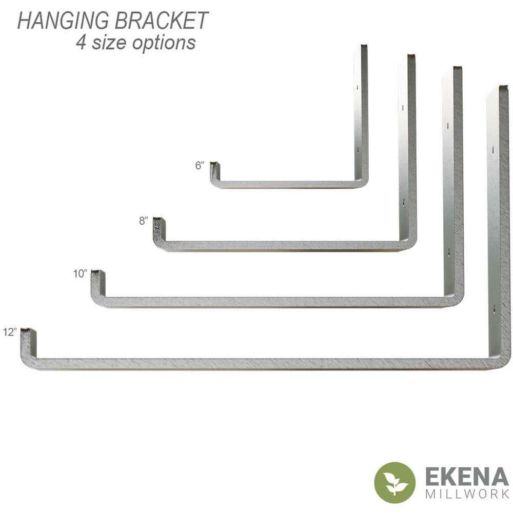 Unfinished Steel 2"W x 6"D x 5.5"H Hanging Shelf Bracket