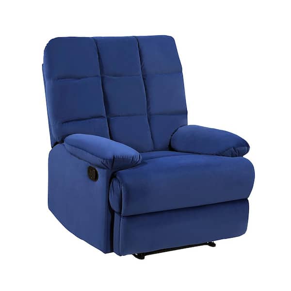 Lazzara Berenson Blue Microfiber Upholstered Manual Recliner
