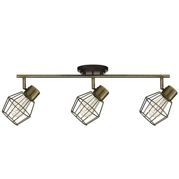 2 ft. 3-Light Antique Pewter Track Lighting Kit