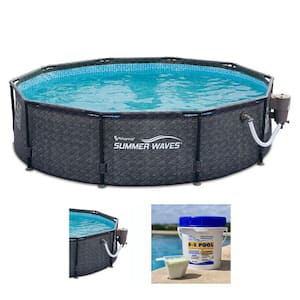 10 ft. x 30 in. Outdoor Round Frame Above Ground Swimming Pool Set