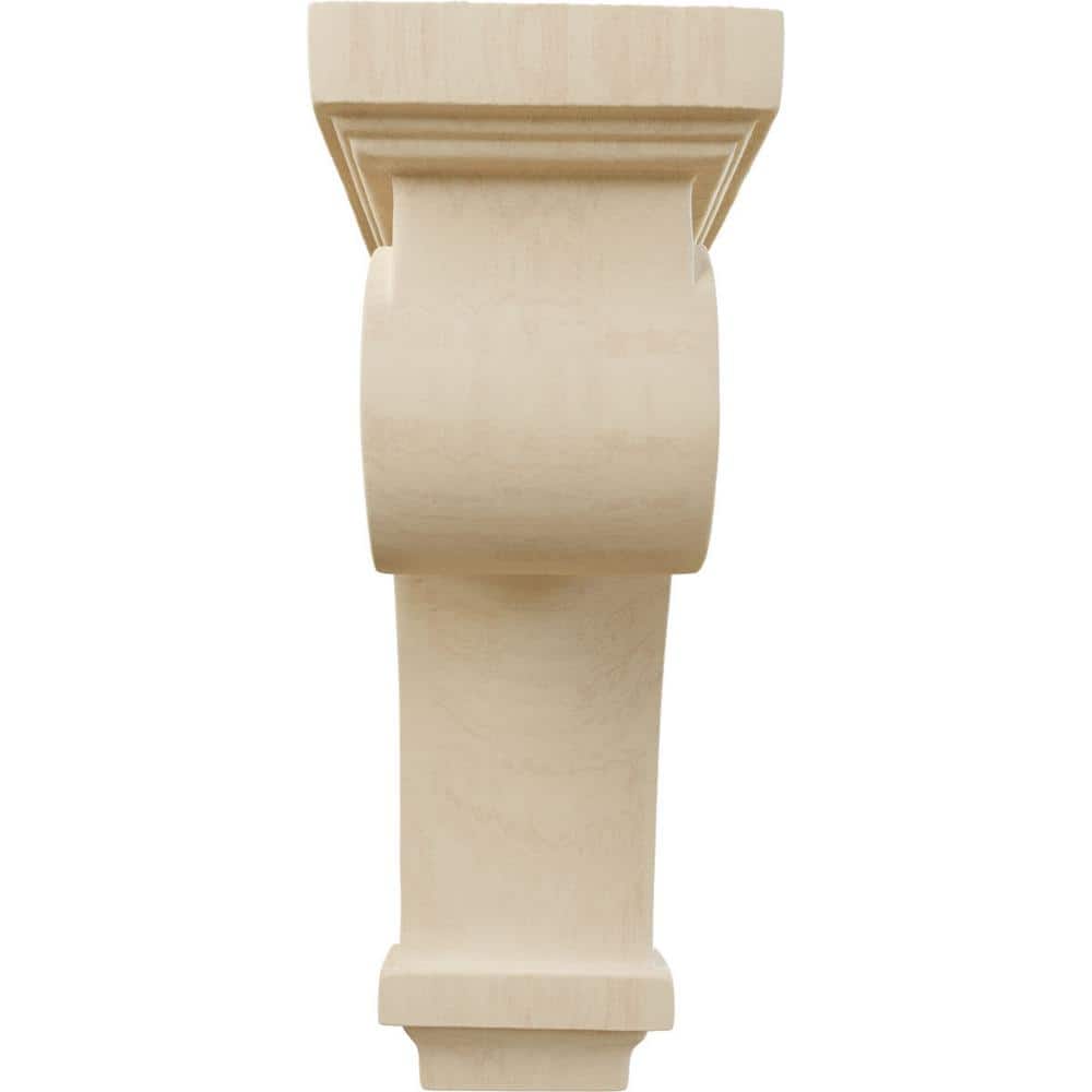 Scroll Rubberwood Corbel 3.25"W x 5"D x 9"H