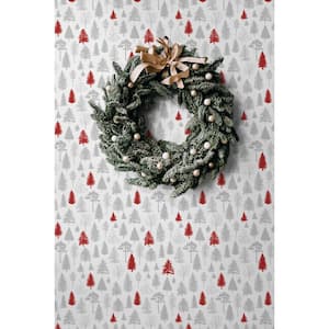 Grey and Red Winter Forest Peel and Stick Wallpaper (Covers 30.75 sq. ft.)