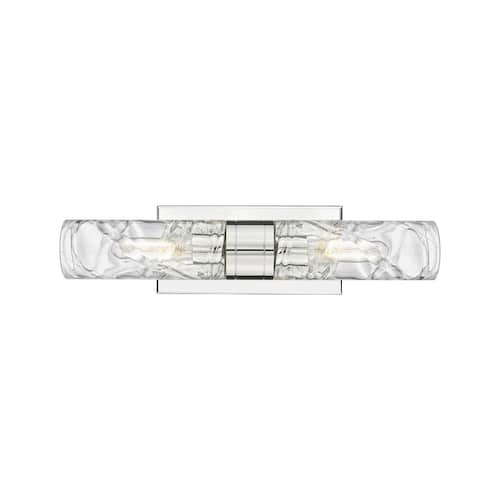 Ballston Urban 18 in. 2-Light Polished Nickel Vanity Light with Glass Shade Vanity Lighting