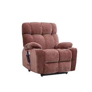 Rose Fabric Motor Power Lift 180° Recliner Chair with Heat Massage