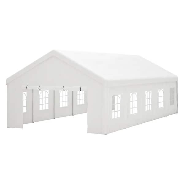 16 ft. x 32 ft. Outdoor Event Party Tent with Storage Bags & Removable Sidewalls for Garden, Patio, Camping, White