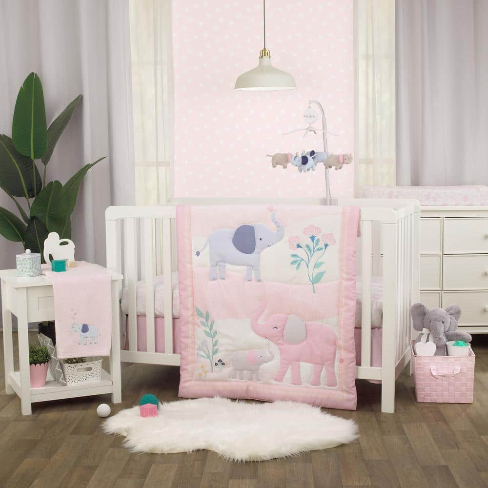 Girl elephant crib bedding clearance sets