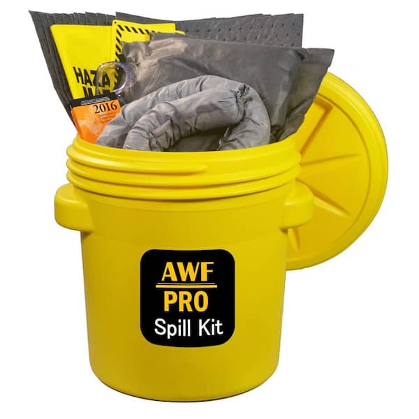 AWF PRO 20 Gal. Universal Spill Kit, Pro Grade 25 Gal. Absorption (55-Piece)
